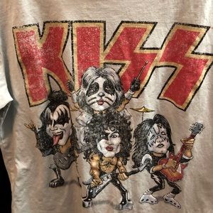 RARE Kiss acid washed t-shirt size large